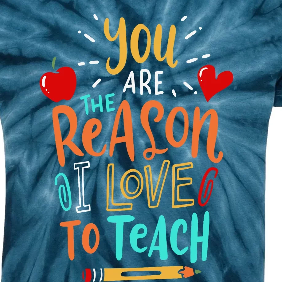 Love To Teach Positive Affirmation Kind Motivational Teacher Kids Tie-Dye T-Shirt