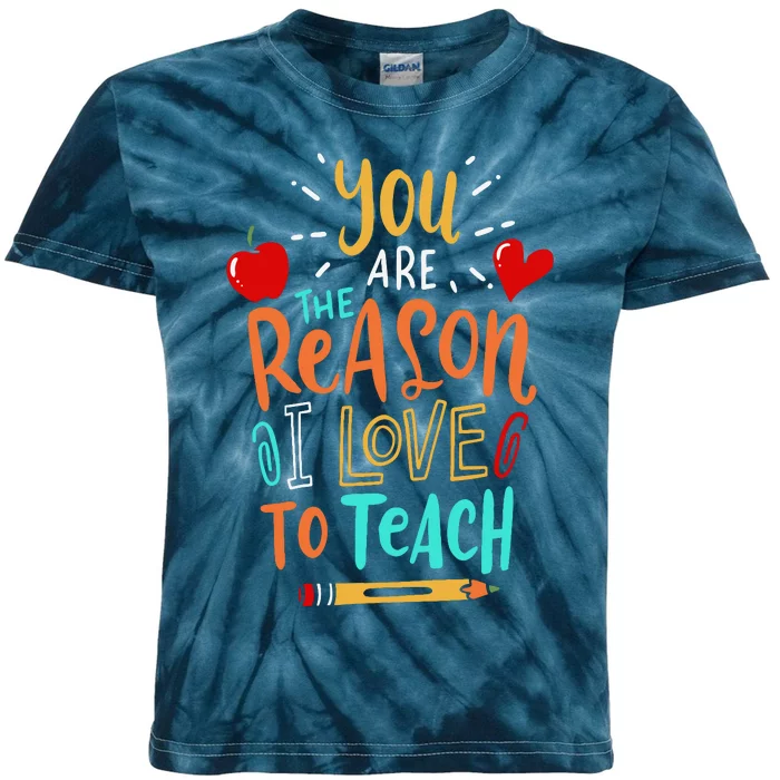 Love To Teach Positive Affirmation Kind Motivational Teacher Kids Tie-Dye T-Shirt