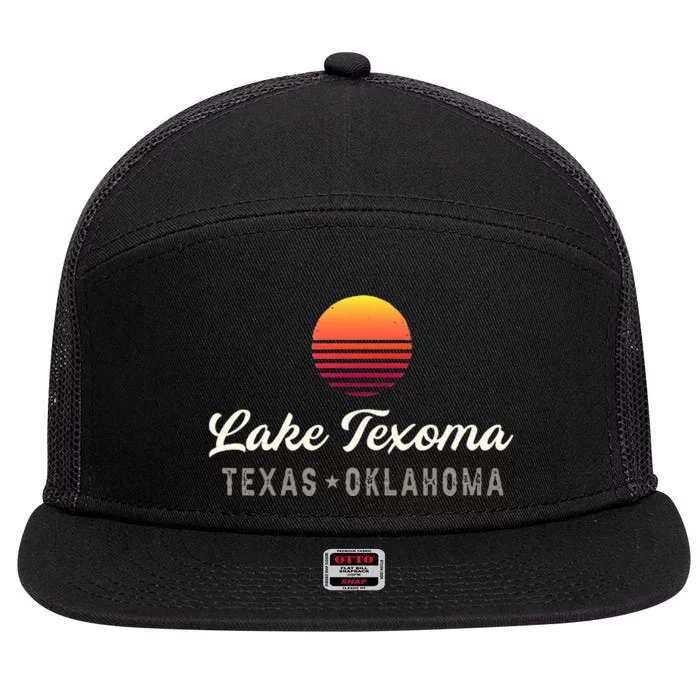 Lake Texoma Texas Oklahoma Bass Fishing 7 Panel Mesh Trucker Snapback Hat