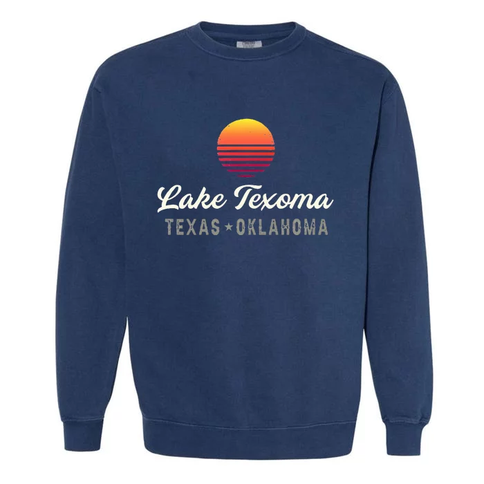 Lake Texoma Texas Oklahoma Bass Fishing Garment-Dyed Sweatshirt