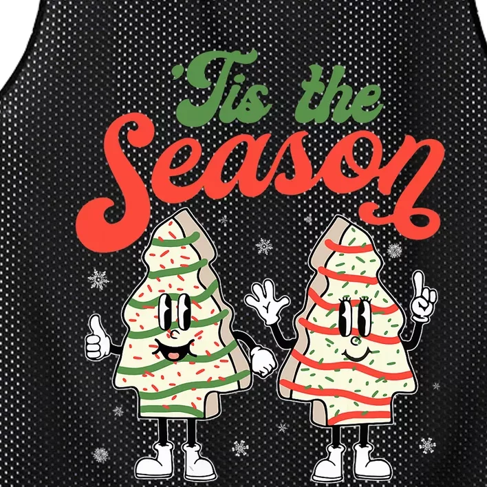 Little Tis' The Season Christmas Tree Cakes Debbie Becky Jen Mesh Reversible Basketball Jersey Tank