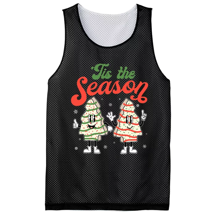 Little Tis' The Season Christmas Tree Cakes Debbie Becky Jen Mesh Reversible Basketball Jersey Tank