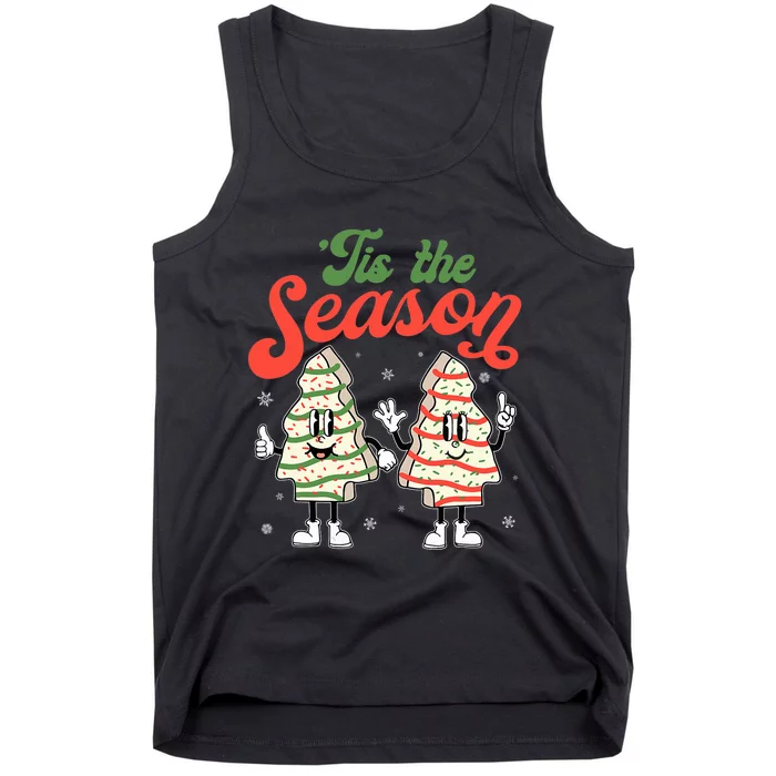 Little Tis' The Season Christmas Tree Cakes Debbie Becky Jen Tank Top