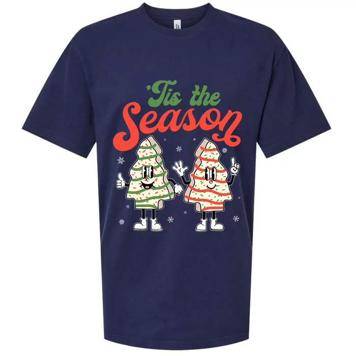 Little Tis' The Season Christmas Tree Cakes Debbie Becky Jen Sueded Cloud Jersey T-Shirt