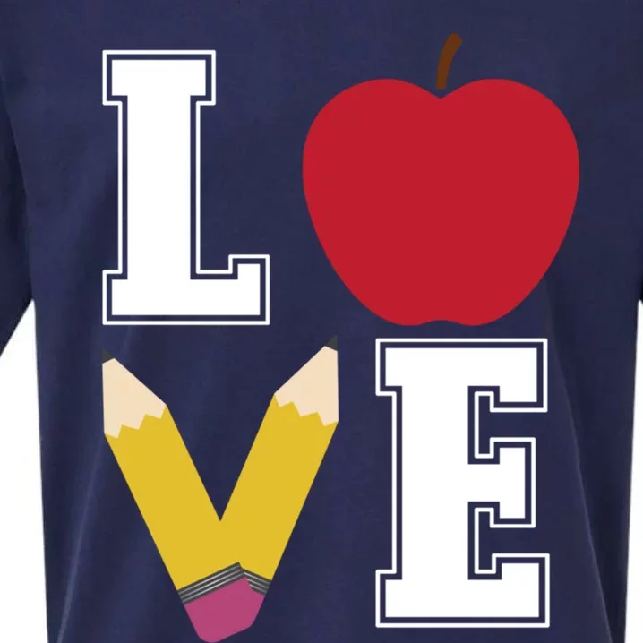 Love Teaching Teacher Life Apple Teacher Appreciation Meaningful Gift Sueded Cloud Jersey T-Shirt