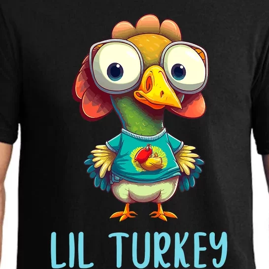 Lil Turkey Thanksgiving Toddler Boys Cute Funny Pajama Set