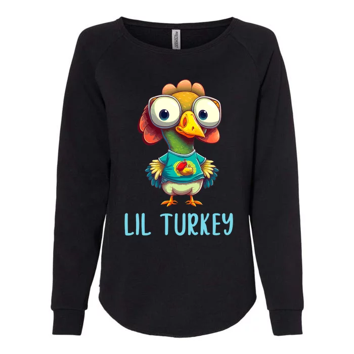 Lil Turkey Thanksgiving Toddler Boys Cute Funny Womens California Wash Sweatshirt