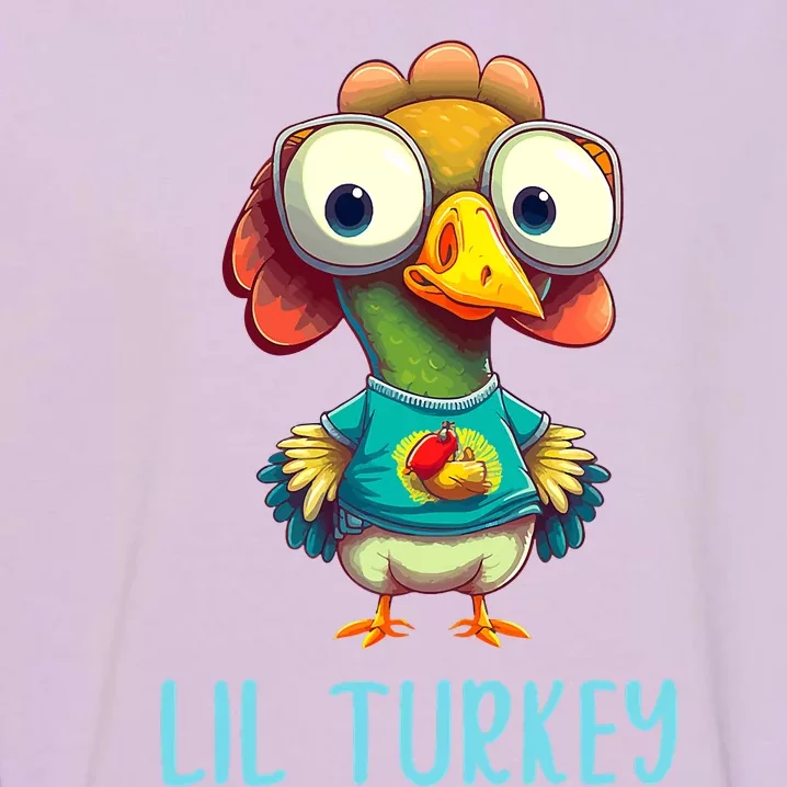 Lil Turkey Thanksgiving Toddler Boys Cute Funny Garment-Dyed Sweatshirt