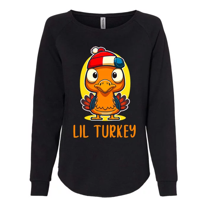 Lil Turkey Thanksgiving Toddler Boys Cute Funny Womens California Wash Sweatshirt