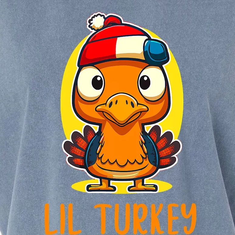 Lil Turkey Thanksgiving Toddler Boys Cute Funny Garment-Dyed Women's Muscle Tee