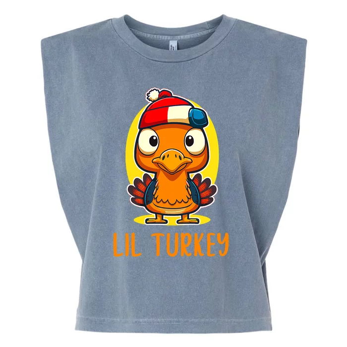 Lil Turkey Thanksgiving Toddler Boys Cute Funny Garment-Dyed Women's Muscle Tee