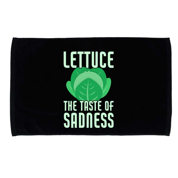 Lettuce The Taste Of Sadness Funny Vegan Veganism Vegetarian Gift Microfiber Hand Towel