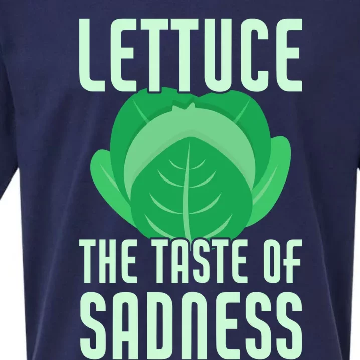 Lettuce The Taste Of Sadness Funny Vegan Veganism Vegetarian Gift Sueded Cloud Jersey T-Shirt