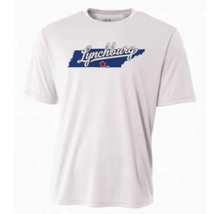 Lynchburg Tennessee Tn Map Cooling Performance Crew T-Shirt