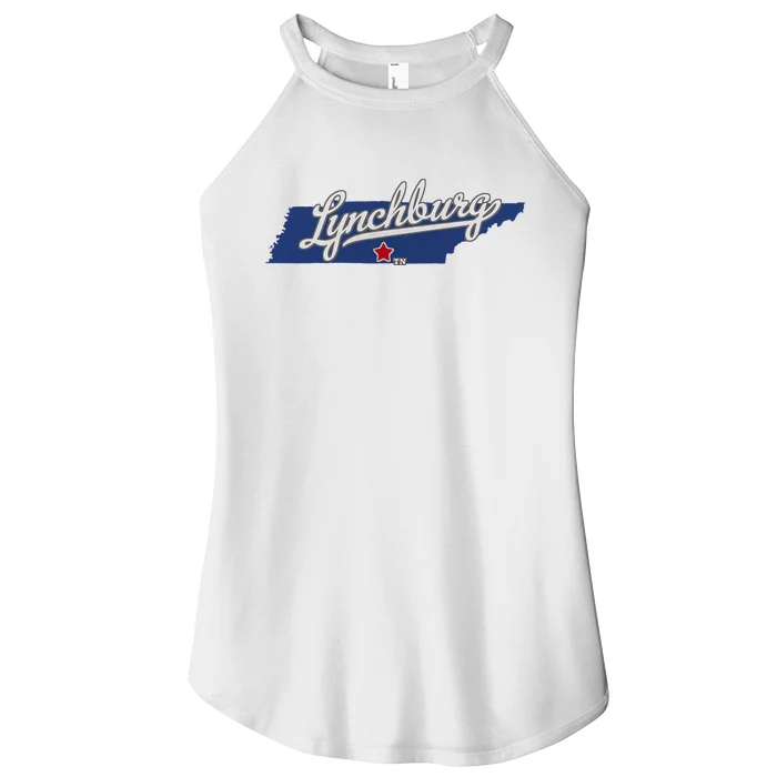 Lynchburg Tennessee Tn Map Women’s Perfect Tri Rocker Tank