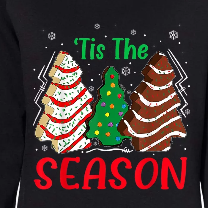 Little Tis' The Season Christmas Tree Cakes Debbie Xmas Gift Womens California Wash Sweatshirt