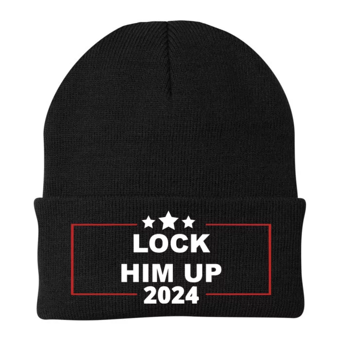 Lock Trump Up 2024 Lock Him Up Knit Cap Winter Beanie