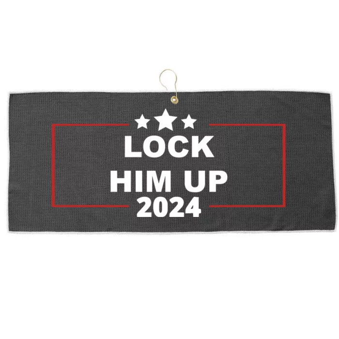 Lock Trump Up 2024 Lock Him Up Large Microfiber Waffle Golf Towel