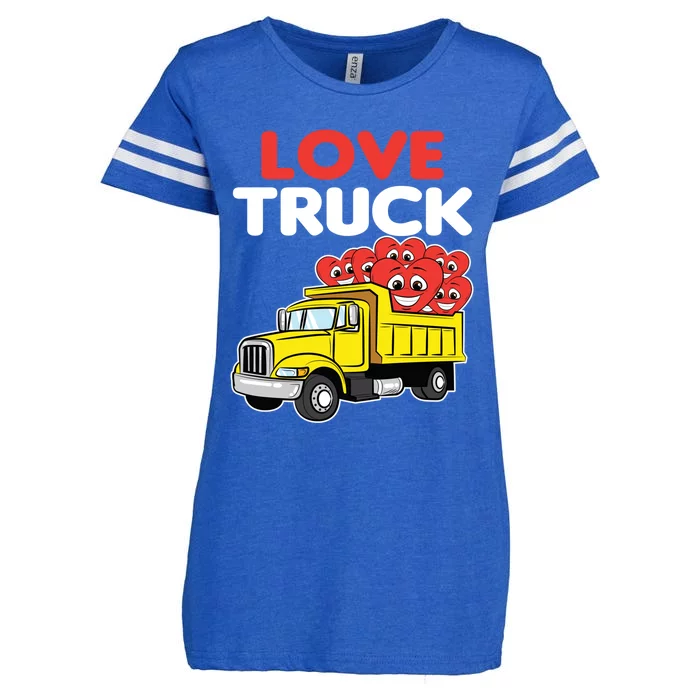 Love Truck Valentines Day Construction Heavy Equipt Great Gift Enza Ladies Jersey Football T-Shirt