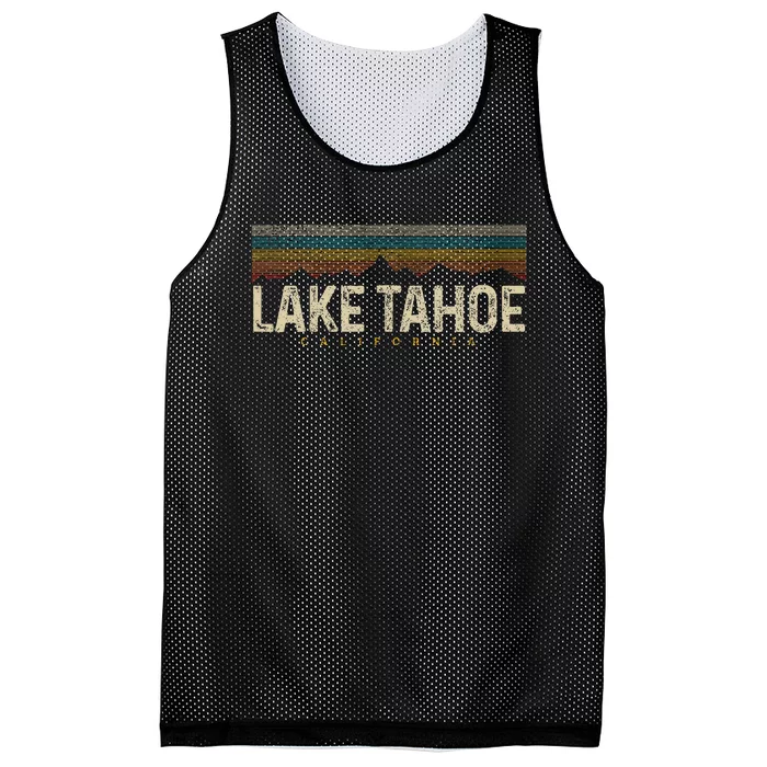 Lake Tahoe Vintage Mountains Hiking Camping Retro California Mesh Reversible Basketball Jersey Tank