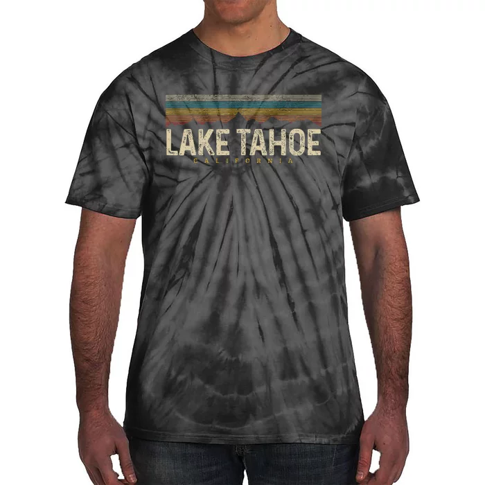 Lake Tahoe Vintage Mountains Hiking Camping Retro California Tie-Dye T-Shirt