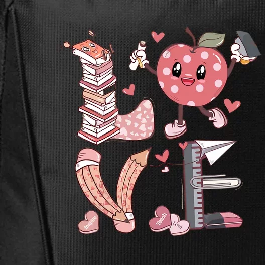 Love Teacher Valentine's Day For Retro Teacher City Backpack