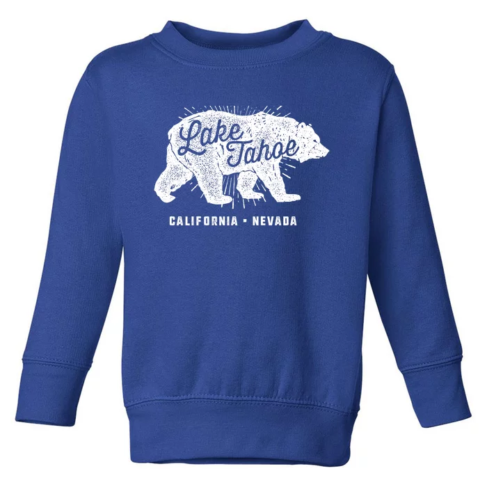 Lake Tahoe Vintage Retro Bear California Nevada Gift Toddler Sweatshirt