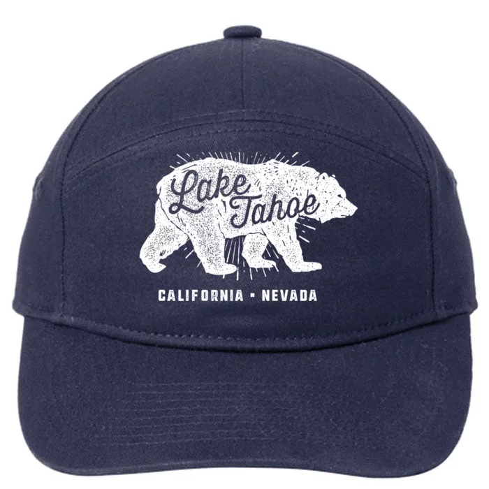 Lake Tahoe Vintage Retro Bear California Nevada Gift 7-Panel Snapback Hat