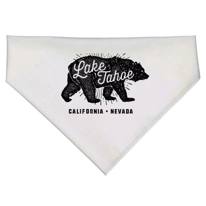 Lake Tahoe Vintage Retro Bear California Nevada Gift USA-Made Doggie Bandana