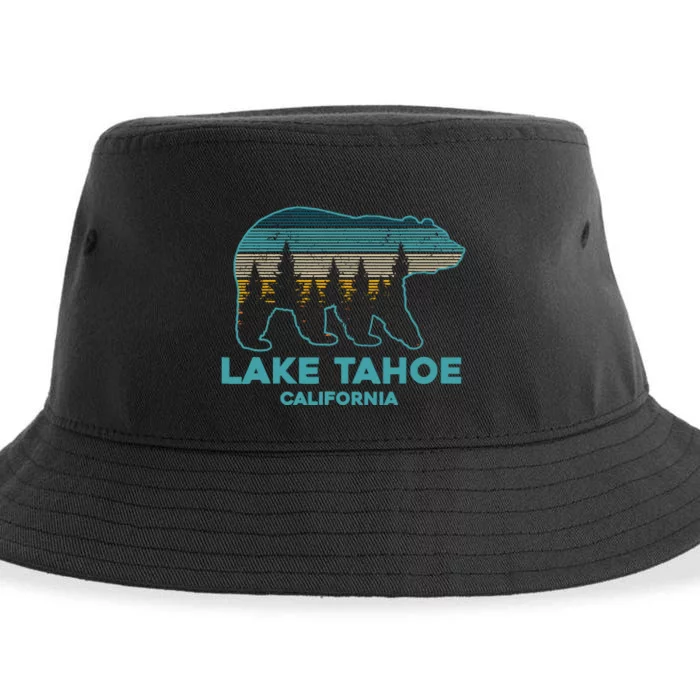 Lake Tahoe Vintage California Grizzly Bear Souvenir Gift Sustainable Bucket Hat