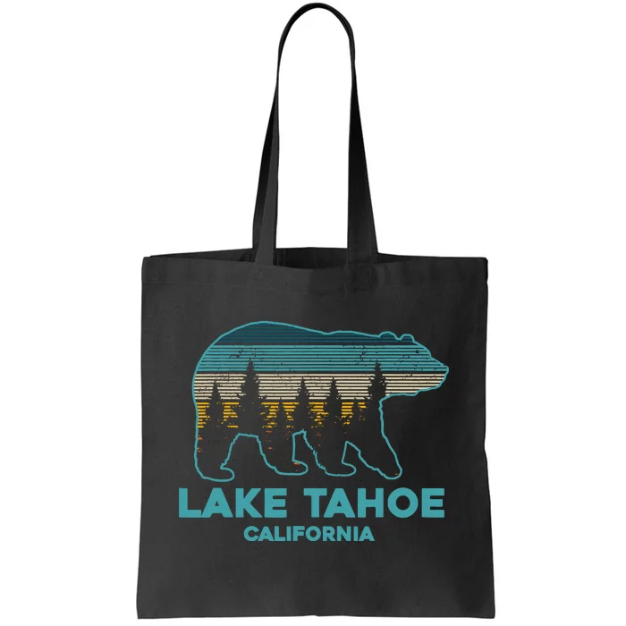 Lake Tahoe Vintage California Grizzly Bear Souvenir Gift Tote Bag