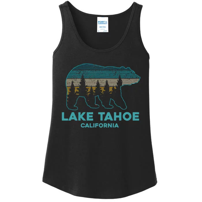 Lake Tahoe Vintage California Grizzly Bear Souvenir Ladies Essential Tank