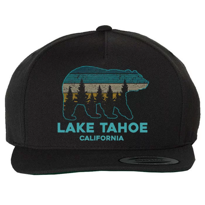 Lake Tahoe Vintage California Grizzly Bear Souvenir Wool Snapback Cap