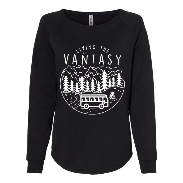 Living The Vantasy Camper Van Womens California Wash Sweatshirt