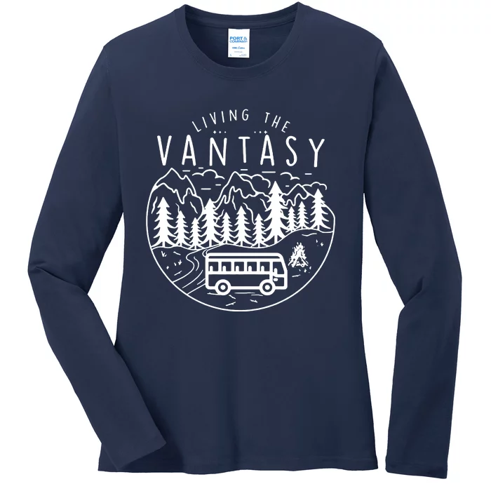 Living The Vantasy Camper Van Ladies Long Sleeve Shirt