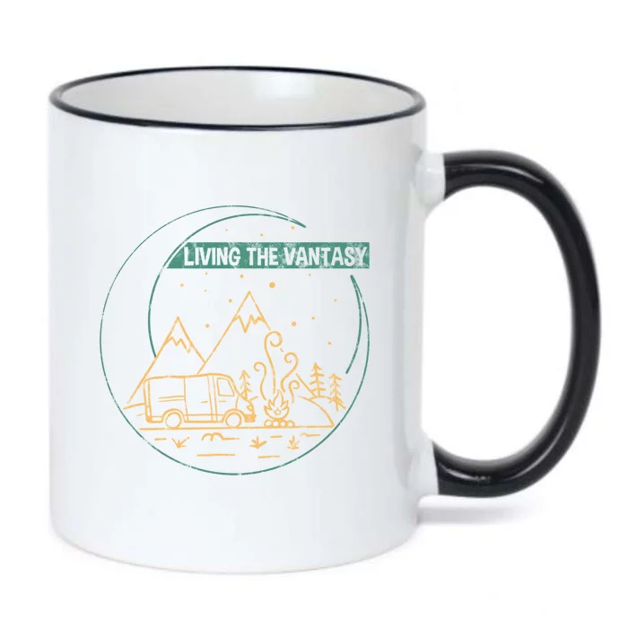 Living The Vantasy Outdoor Camper Van Life Cool Gift Black Color Changing Mug