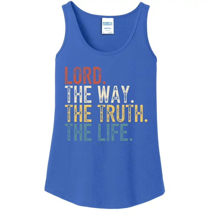 Lord The Way The Truth The Life Bible Verse Christian Retro Cute Gift Ladies Essential Tank