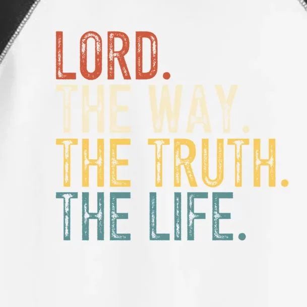 Lord The Way The Truth The Life Bible Verse Christian Retro Cute Gift Toddler Fine Jersey T-Shirt