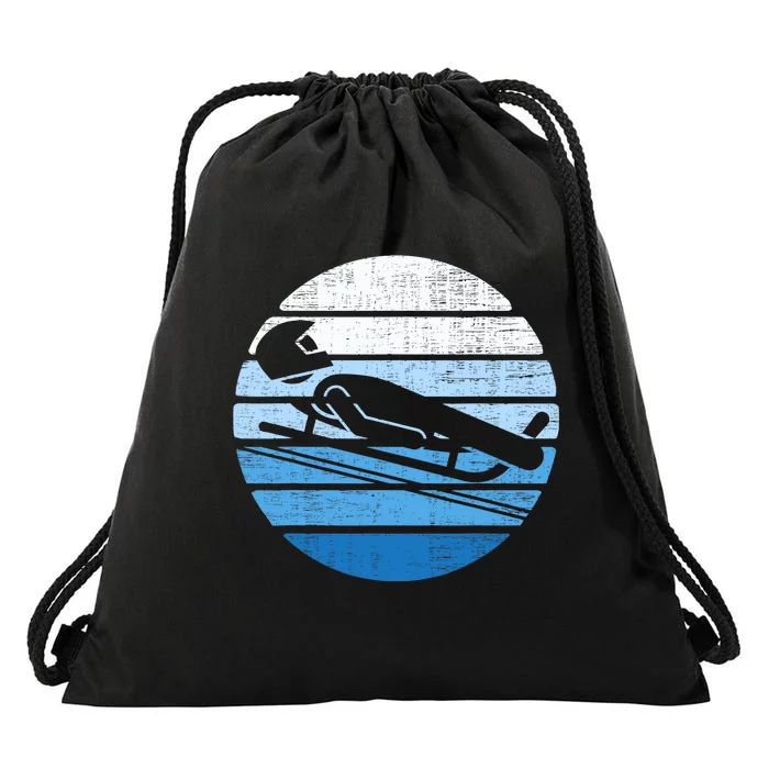 Luge Team Winter Sports Lovers Retro Luge Drawstring Bag