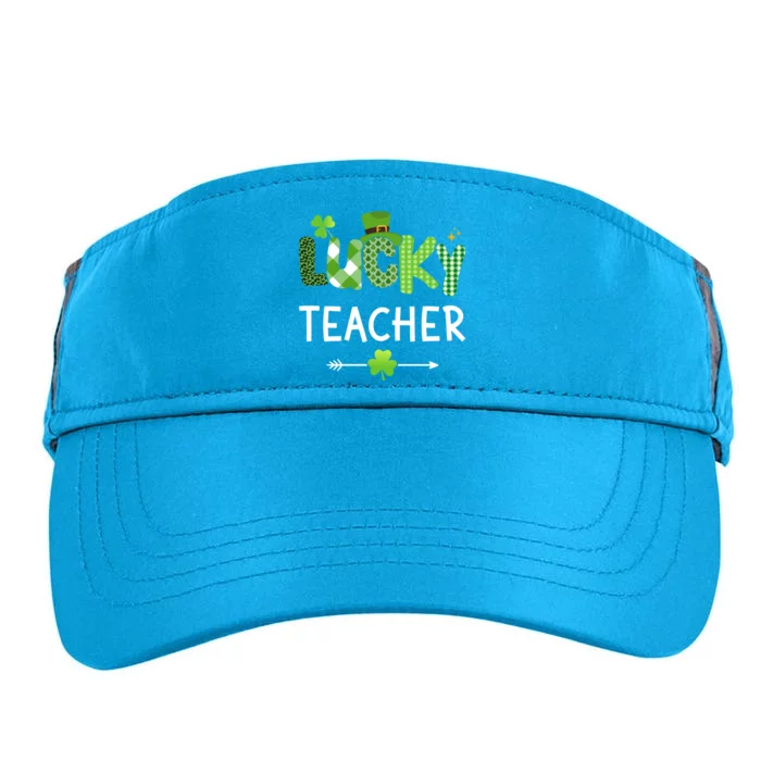 Lucky Teacher With Shamrock For St Patricks Day School Gift Adult Drive Performance Visor