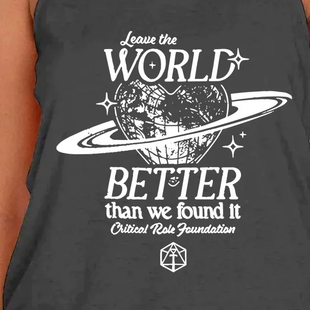 Leave The World Better Than We Found It Critical Role Foundation Women's Knotted Racerback Tank