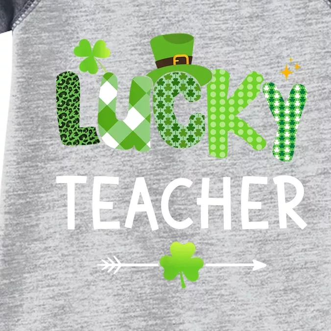 Lucky teacher with shamrock for St Patricks day school Infant Baby Jersey Bodysuit