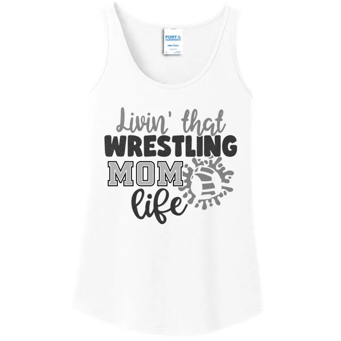 Livin That Wrestling Mom Life Mother Mama Funny Gift Ladies Essential Tank