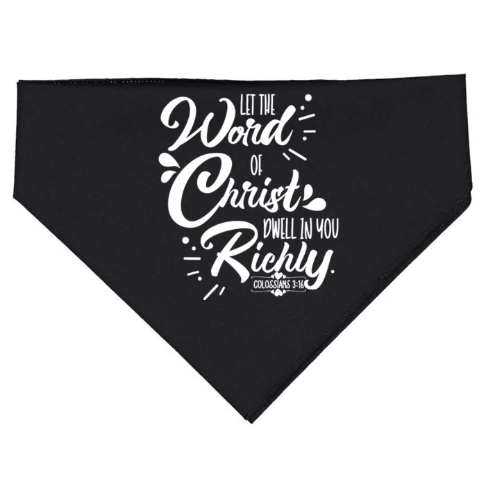 Let The Word Of Christ Dwell In You Richly Bible USA-Made Doggie Bandana