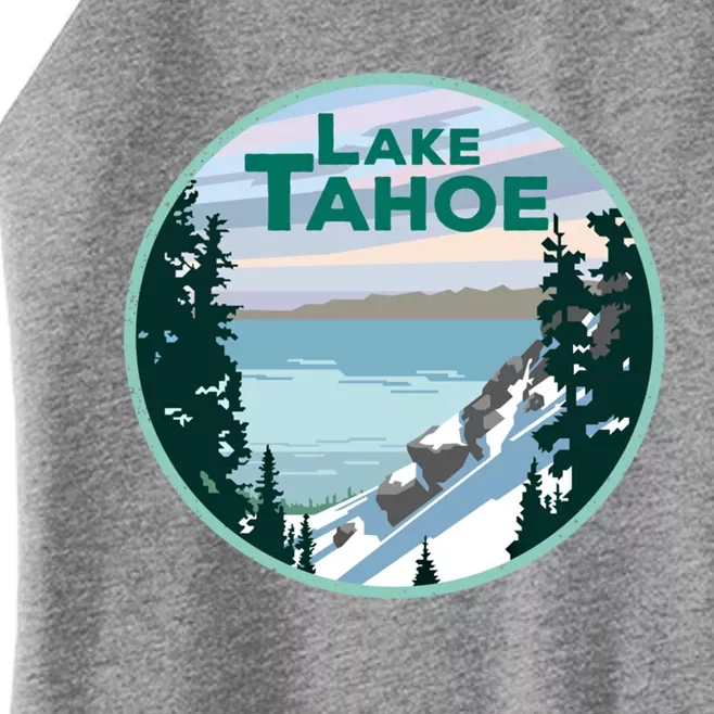 Lake Tahoe Winter Meaningful Gift California Nevada Mountain Gift Women’s Perfect Tri Rocker Tank