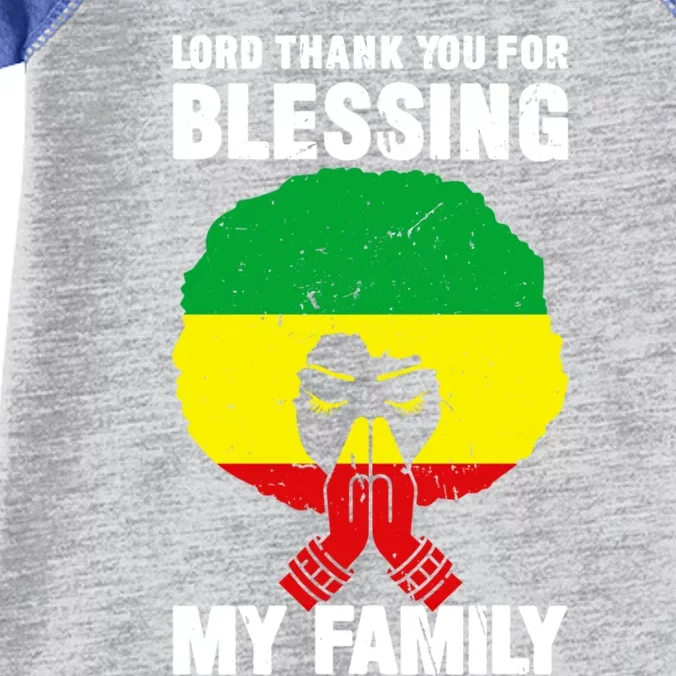 Lord Thank You For Blessing My Family Devout Black Meaningful Gift Infant Baby Jersey Bodysuit