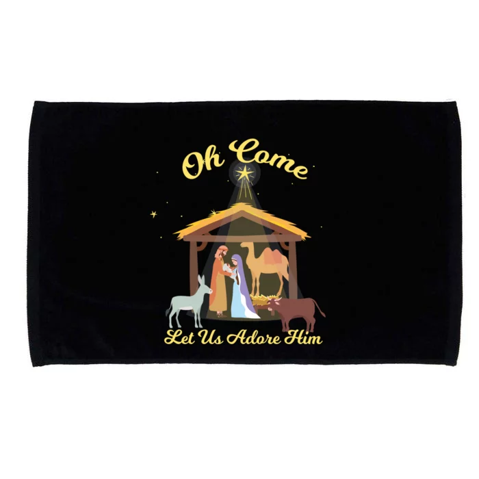 Let Us Adore Him Christmas Advent Nativity Scene North Gift Microfiber Hand Towel