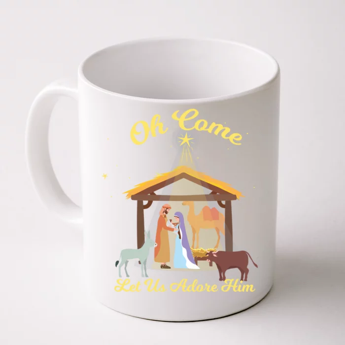 Let Us Adore Him Christmas Advent Nativity Scene North Gift Front & Back Coffee Mug