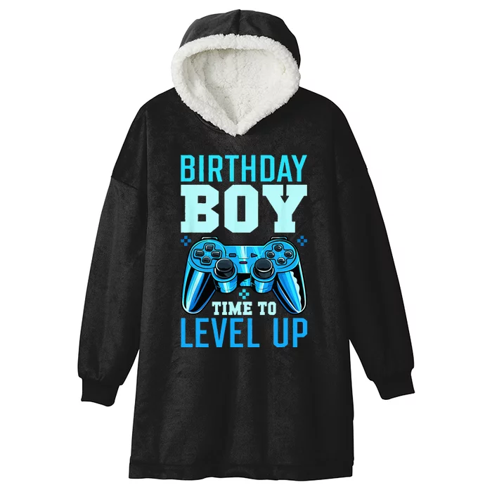 Level Up Birthday Matching Gamer Party Classic Fit Black Hooded Wearable Blanket