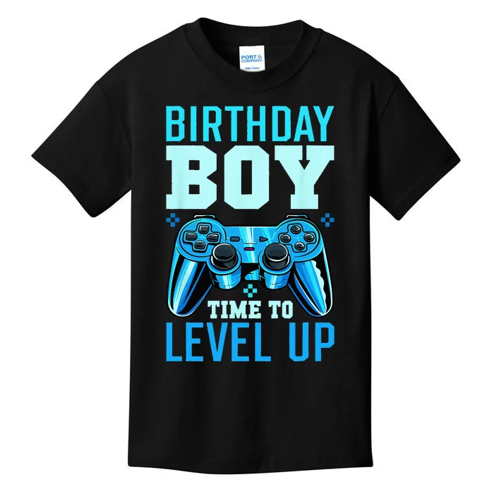 Level Up Birthday Matching Gamer Party Classic Fit Black Kids T-Shirt